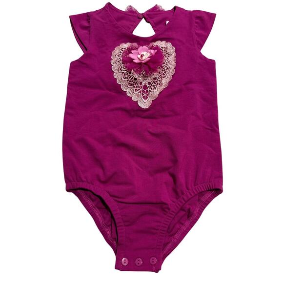 NWT Dollcake Dress Sugar Plum Tutu Leotard Set Girls Sz 7 Pink Floral Applique - Picture 4 of 15